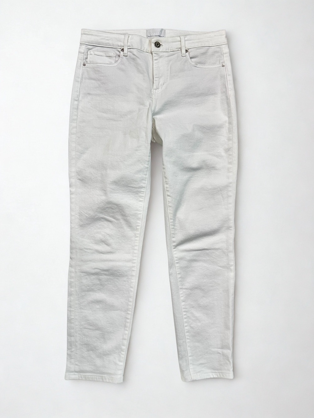 White House Black Market Mid-Rise Girlfriend White Jeans 6